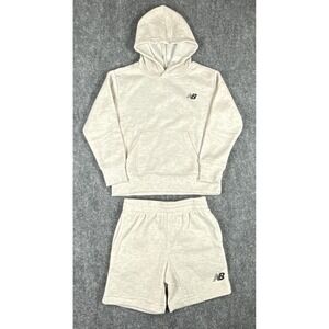New Balance Kids Size 5/6 Oatmeal Heather Hoodie and Shorts 2PC Set NWT